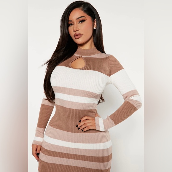 Midi Dress for Neutral Lovers 🤎 “You’re My Fave” Sweater Dress by Fashion Nova - Picture 2 of 13